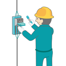 低圧で使用する電力メータなどのヒューズ取替え作業